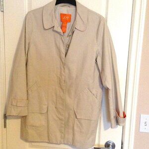 Joe Fresh Women's Rain Coat Size XL Cotton Lightweight Lined Pockets Summer Fall